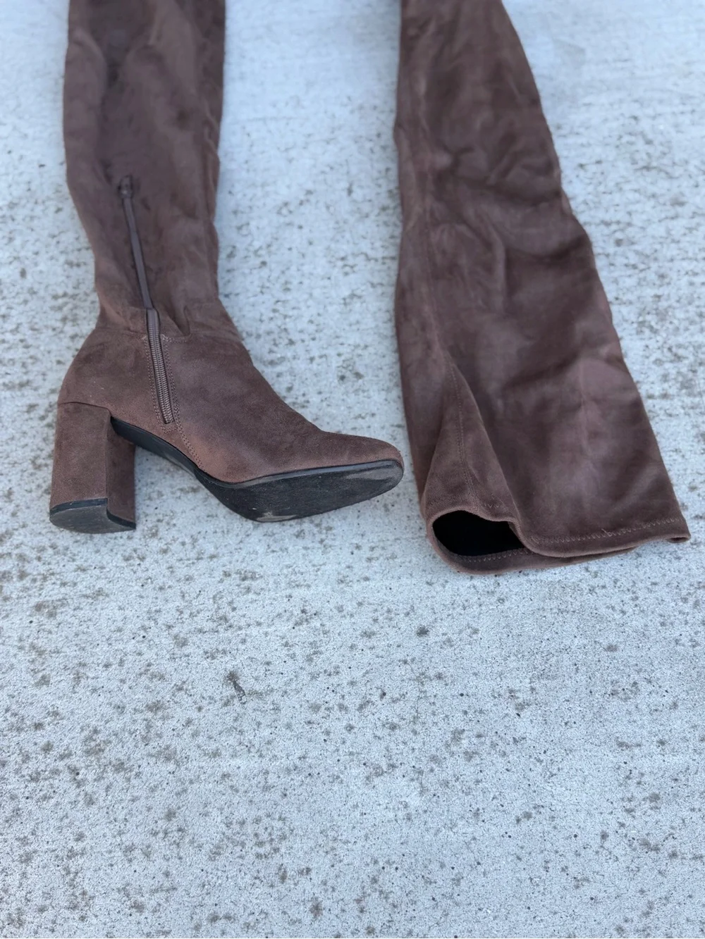 Women’s Over-the-Knee Block Heel Boots in Brown